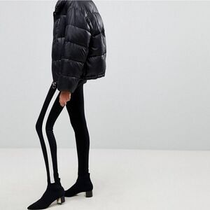 Loft Black Skinny Legging White Stripe Trouser